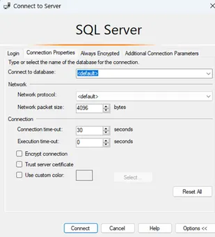 Management Studio SQL Server Server Connection